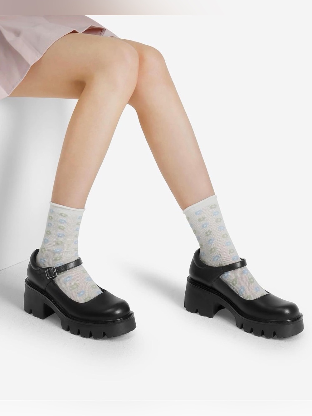 Black Mary Jane Platform Shoes - Women